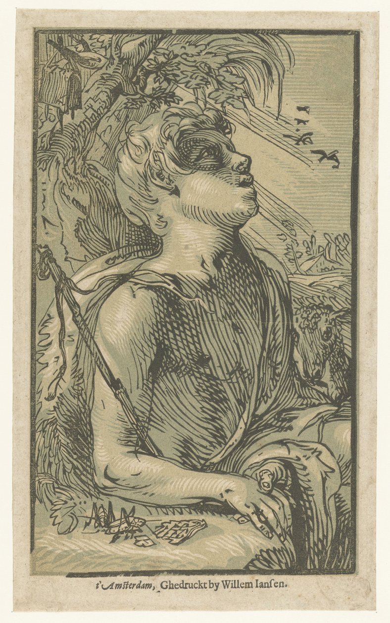 Johannes Döparen i vildmarken av Hendrick Goltzius (attributed to)