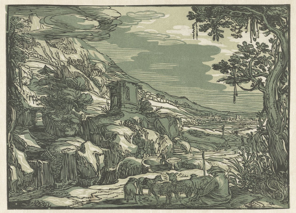 Arkadiskt landskap av Hendrick Goltzius (rejected attribution)