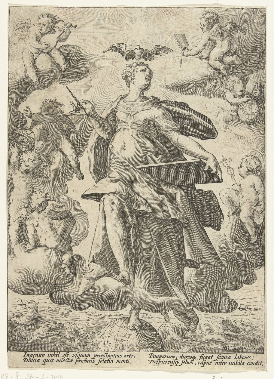 Allegori över konst av Hendrick Goltzius (workshop of)