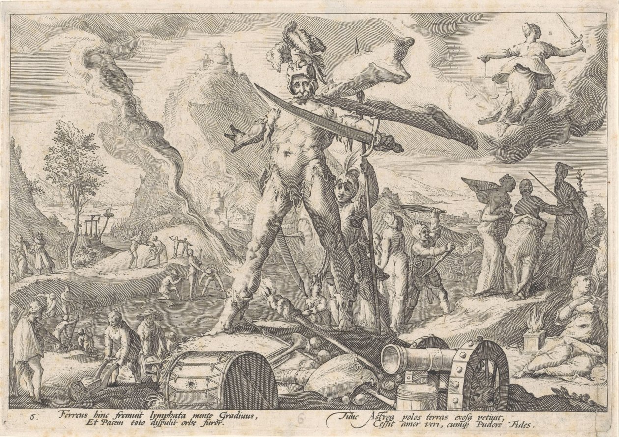 Järnåldern Metamorphoses of Ovid (serietitel) av Hendrick Goltzius (workshop of)