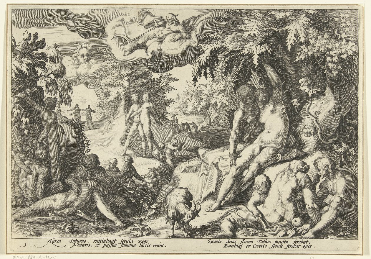 Gyllene ålder Ovidius metamorfoser (serietitel) av Hendrick Goltzius (workshop of)