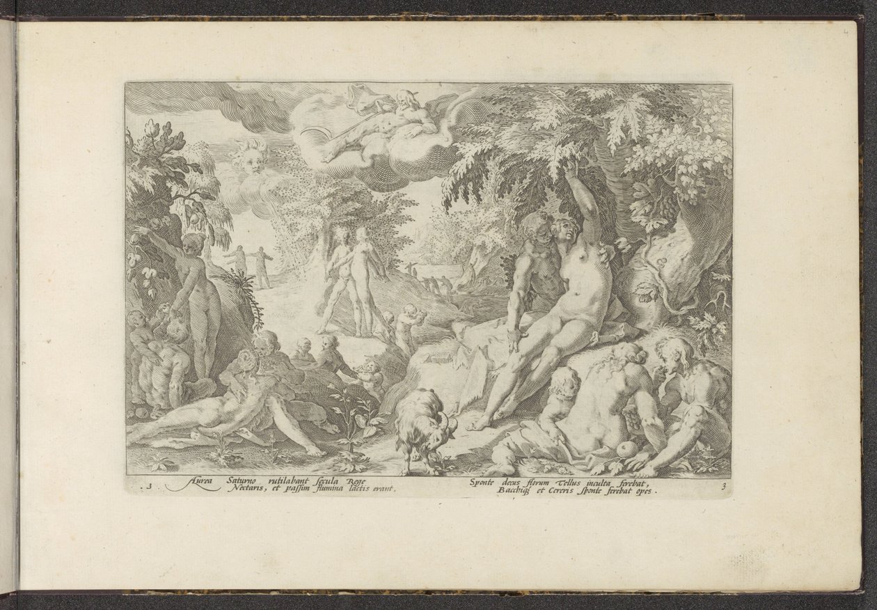Gyllene ålder Ovidius metamorfoser (serietitel) Återskapanden av P. Ovidius Naso (serietitel) av Hendrick Goltzius (workshop of)