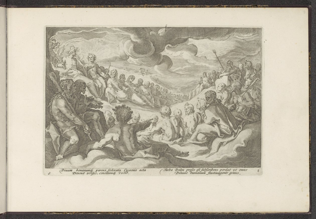 Jupiter kallar de olympiska gudarna Ovidius metamorfoser (serietitel) Rekreationer av P. Ovidius Naso (serietitel) av Hendrick Goltzius (workshop of)