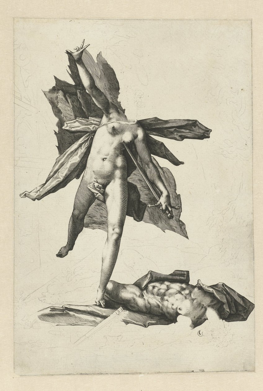 Pyramus och Thisbe av Hendrick Goltzius (workshop of)
