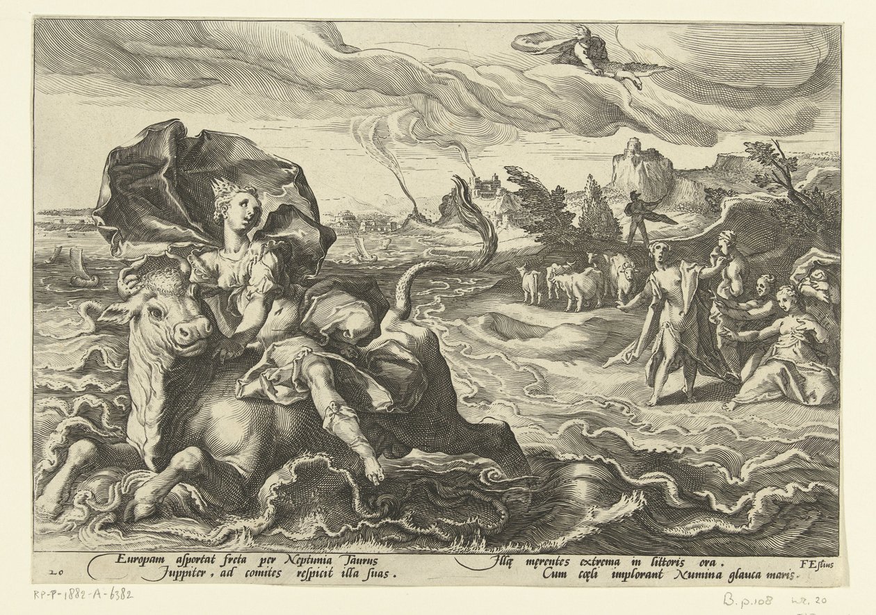 Takbil Europa Ovidius Metamorfosen (serietitel) av Hendrick Goltzius (workshop of)