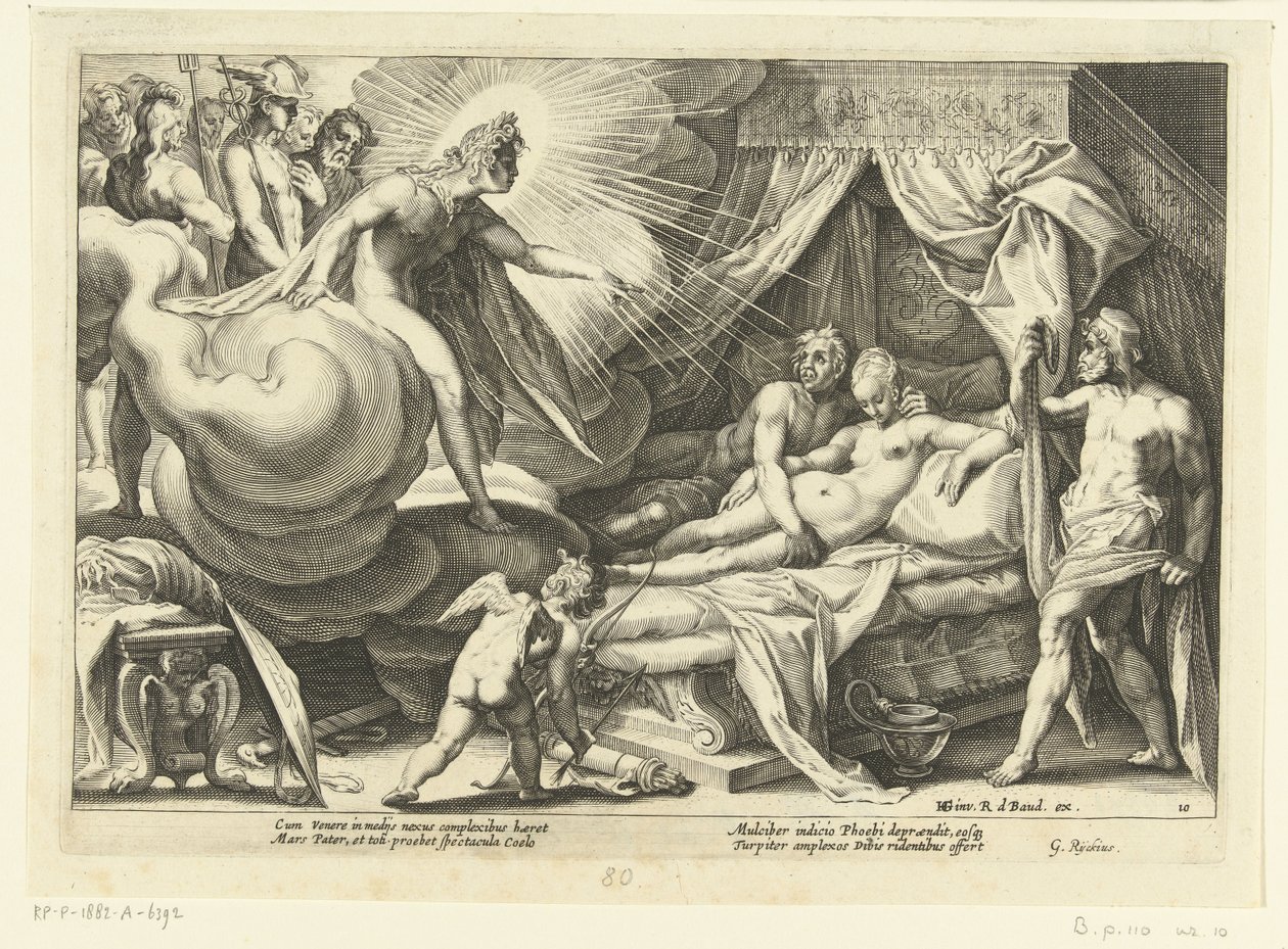 Venus och Mars från Apollo-vy Ovidius metamorfoser (serietitel) av Hendrick Goltzius (workshop of)