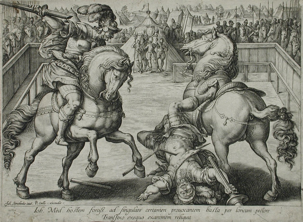 En duell till häst av Hendrick Goltzius