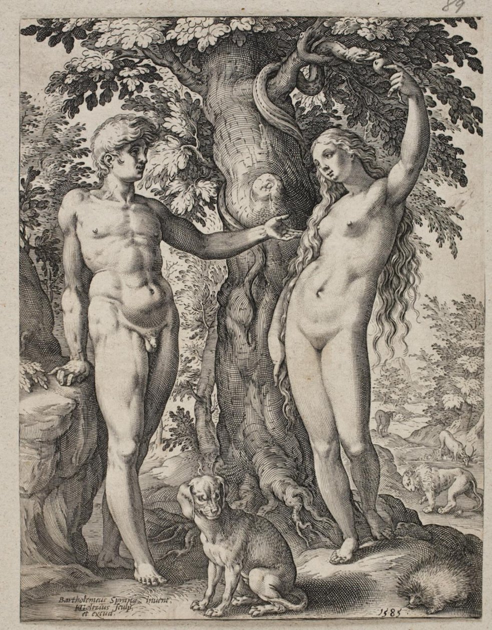 Adam och Eva av Hendrick Goltzius