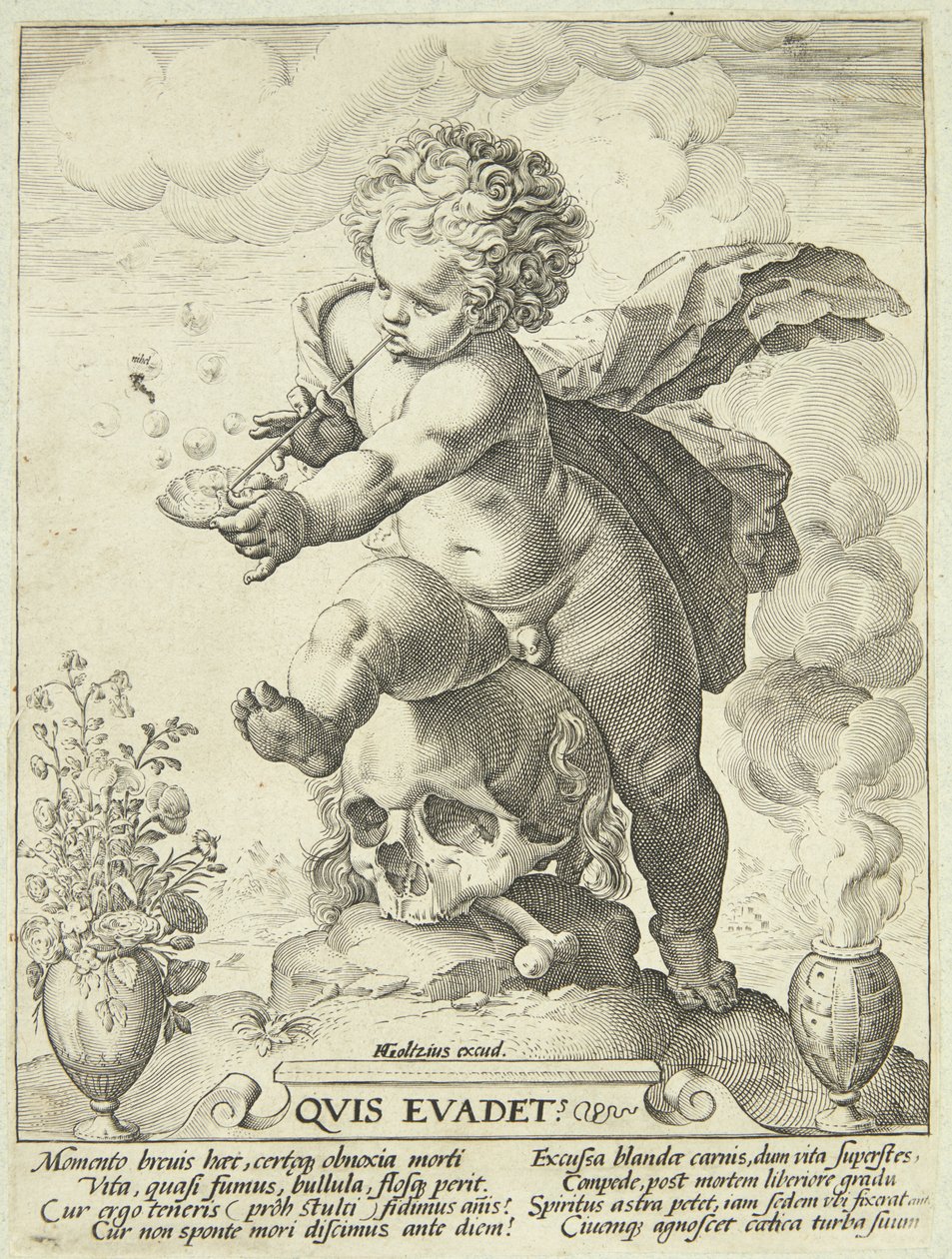 Allegori om livets förgänglighet ("Quiz Eva That?") av Hendrick Goltzius