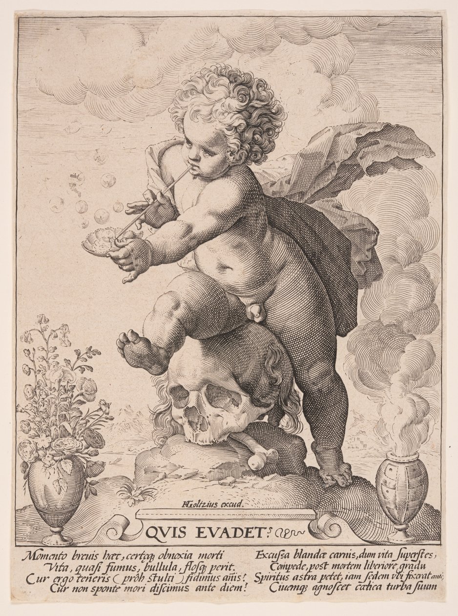 Allegori om förgänglighet (Quis Evadet) av Hendrick Goltzius