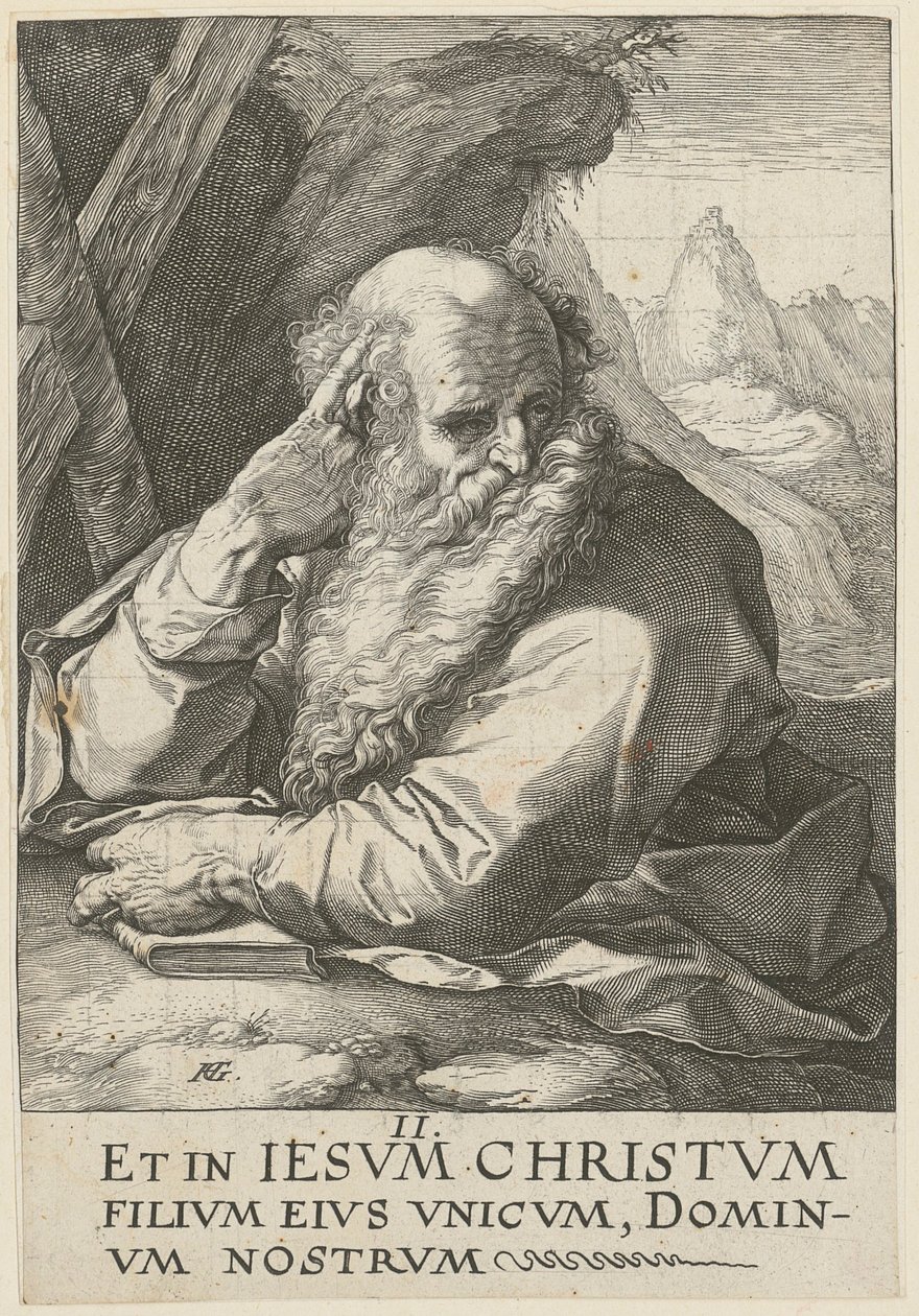 Andreas, blad 2 i serien ”Kristus, de tolv apostlarna och Paulus” av Hendrick Goltzius