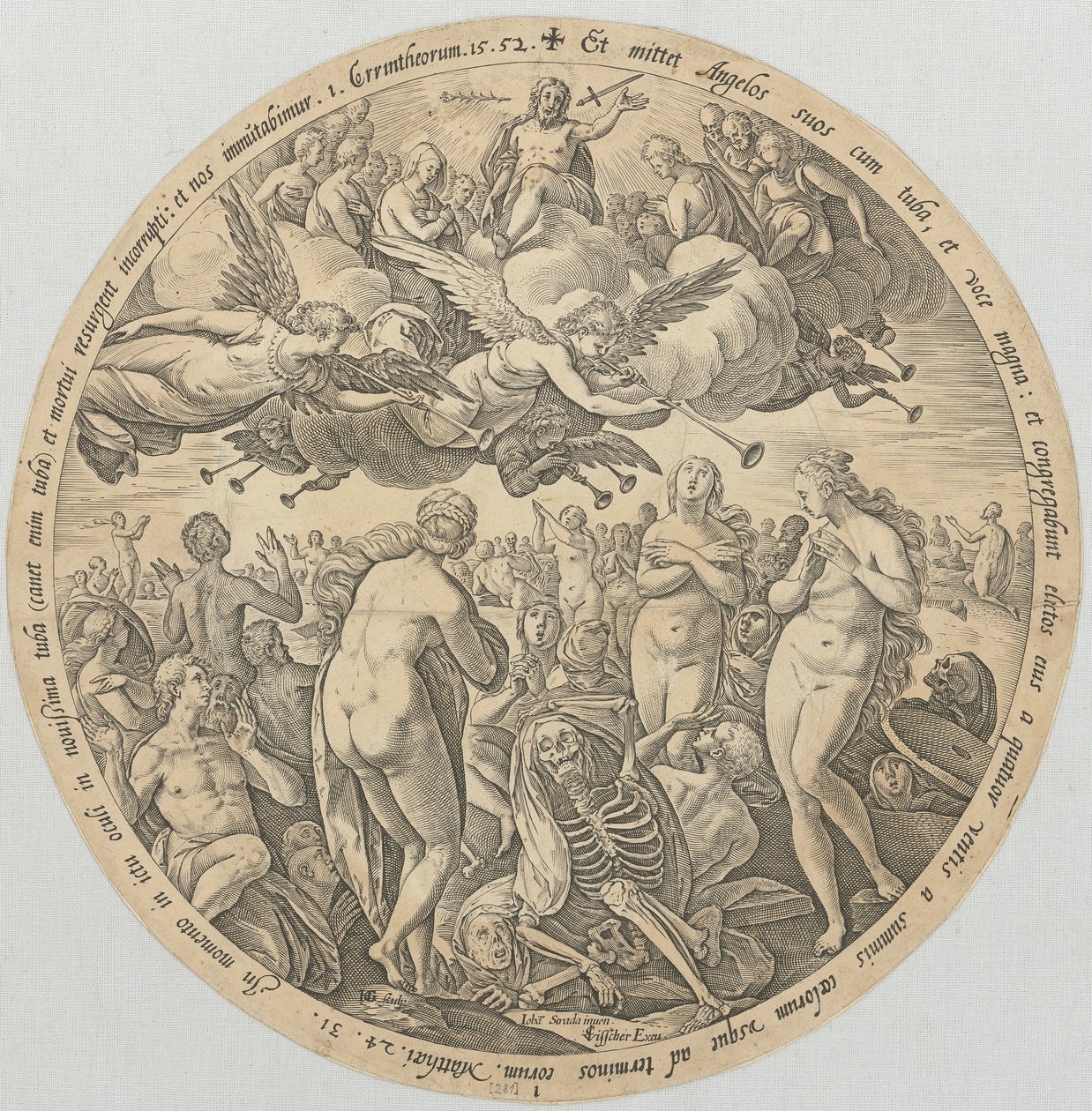 De dödas uppståndelse, blad 1 i serien ”De fyra sista ting” av Hendrick Goltzius