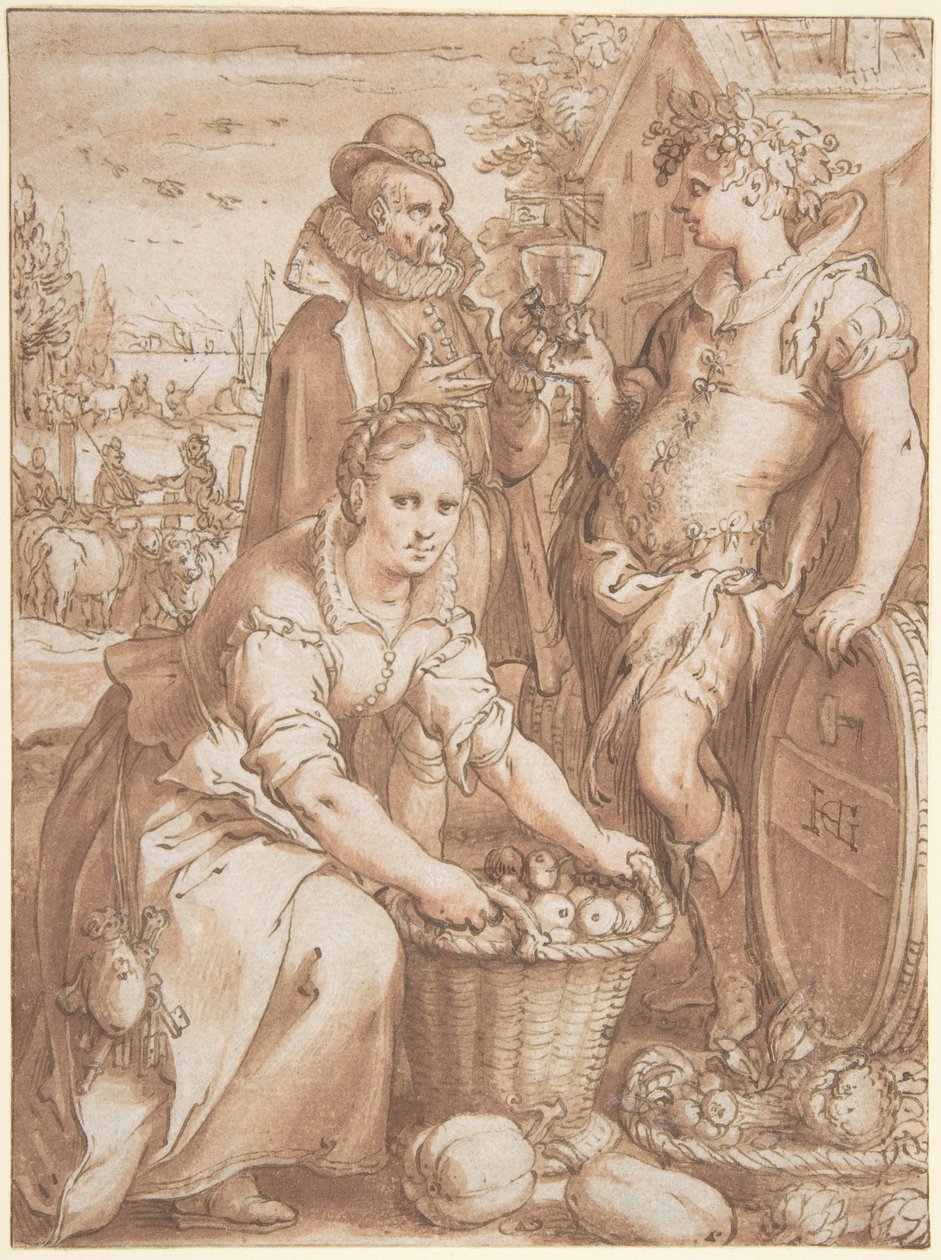 Höst; Studie till en gravyr av Hendrick Goltzius