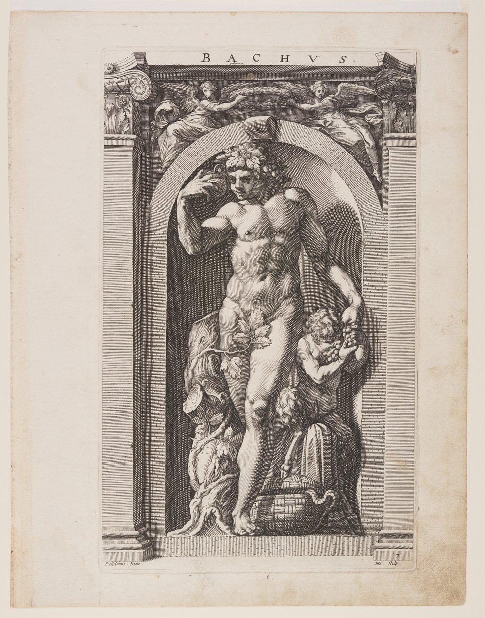 Bacchus, från Åtta hedniska gudar av Hendrick Goltzius