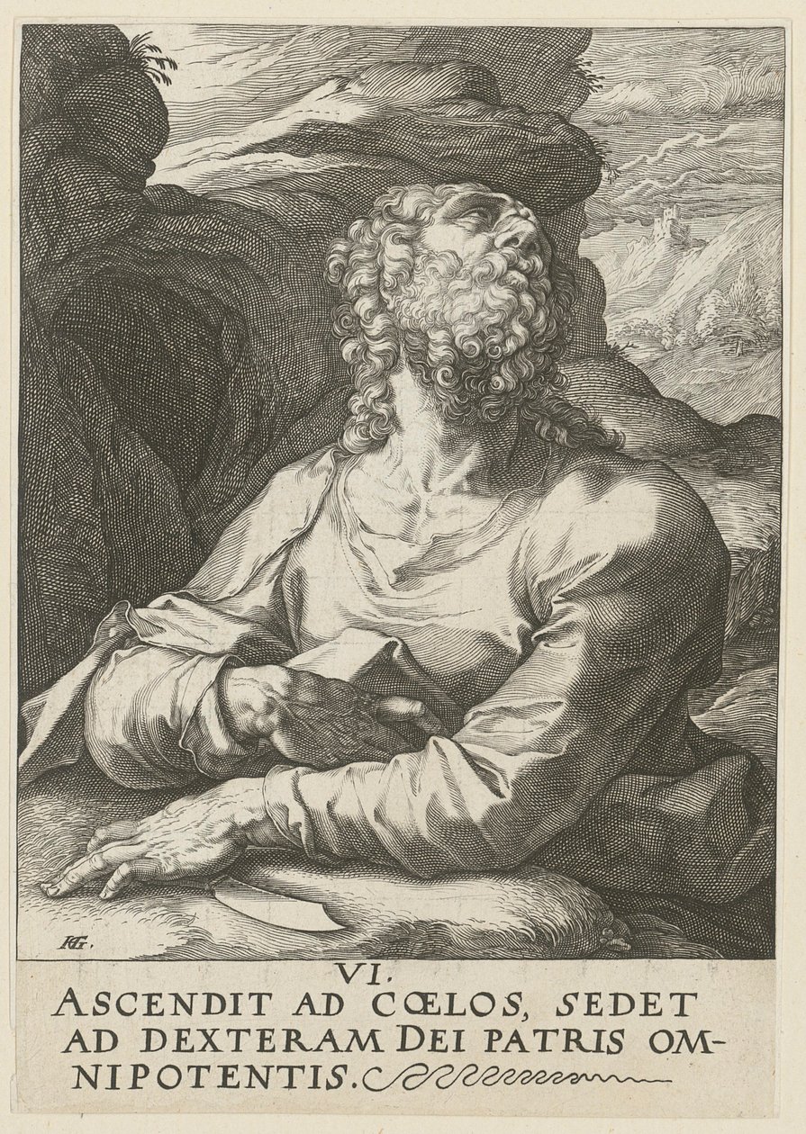 Bartholomäus, blad 6 i serien ”Kristus, de tolv apostlarna och Paulus” av Hendrick Goltzius