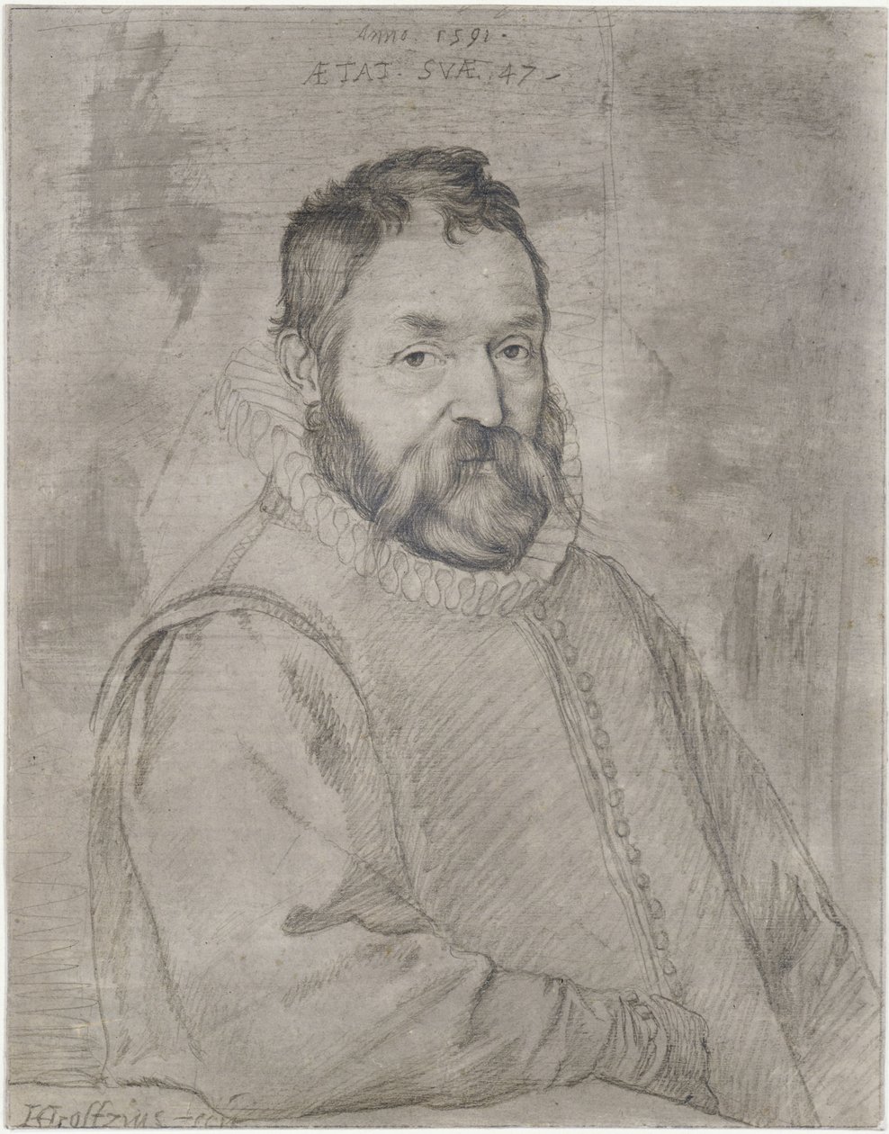 Porträtt av Federico Zuccari av Hendrick Goltzius