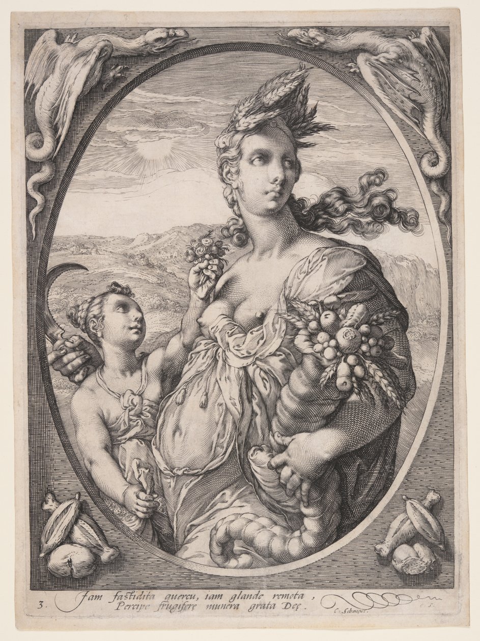 Ceres, från Tre hedniska gudar eller gudinnor av Hendrick Goltzius