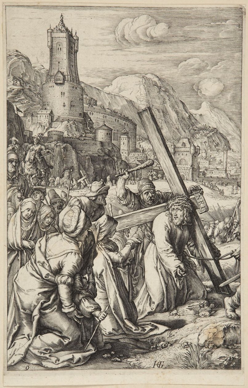 Kristus bär korset av Hendrick Goltzius