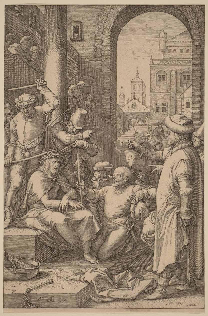 Kristus med törnekrona av Hendrick Goltzius