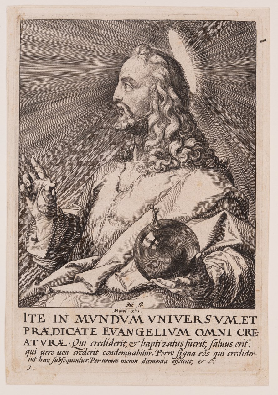 Kristus, från Kristus, apostlarna och Paulus med trosbekännelsen av Hendrick Goltzius