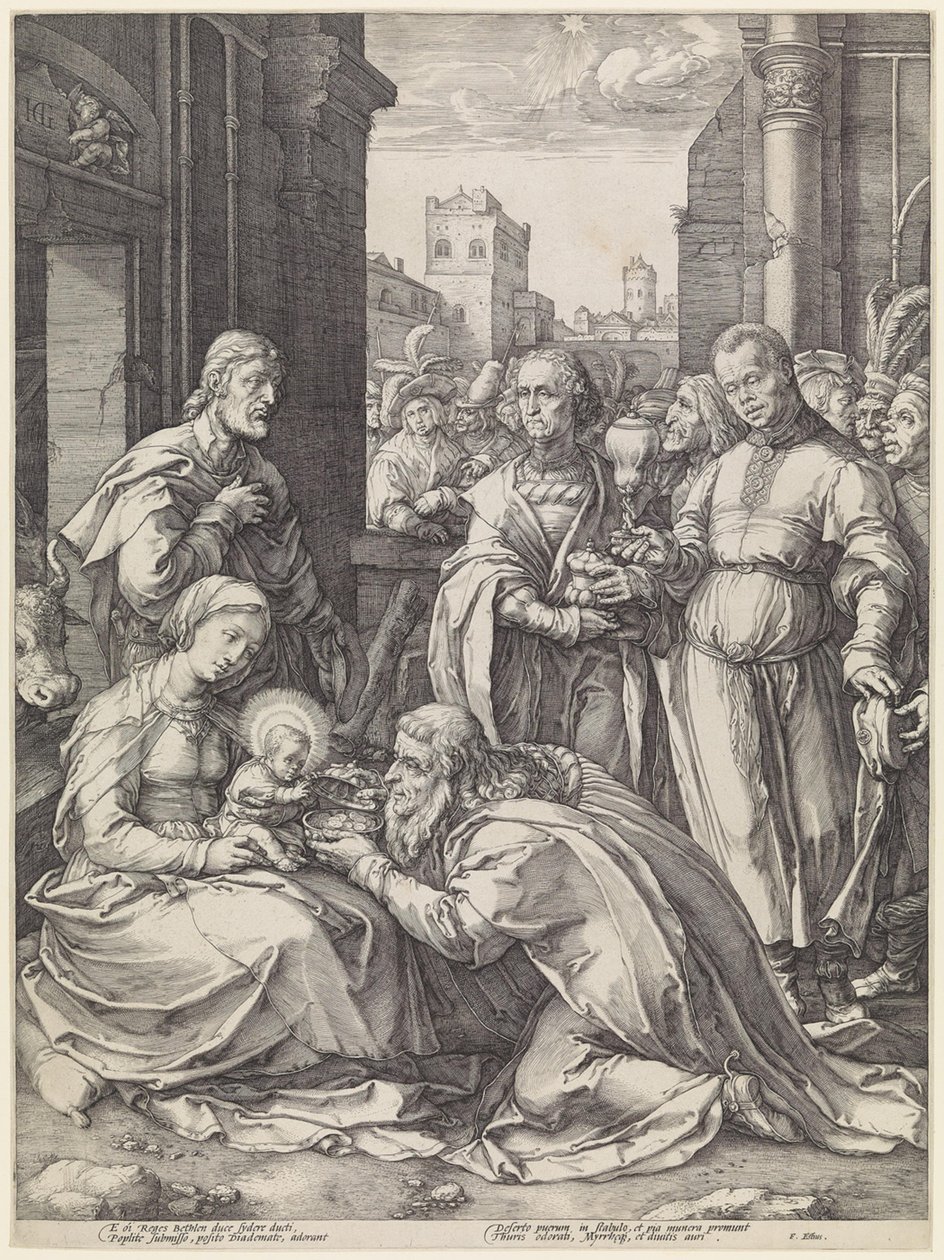De tre kungarna av Hendrick Goltzius