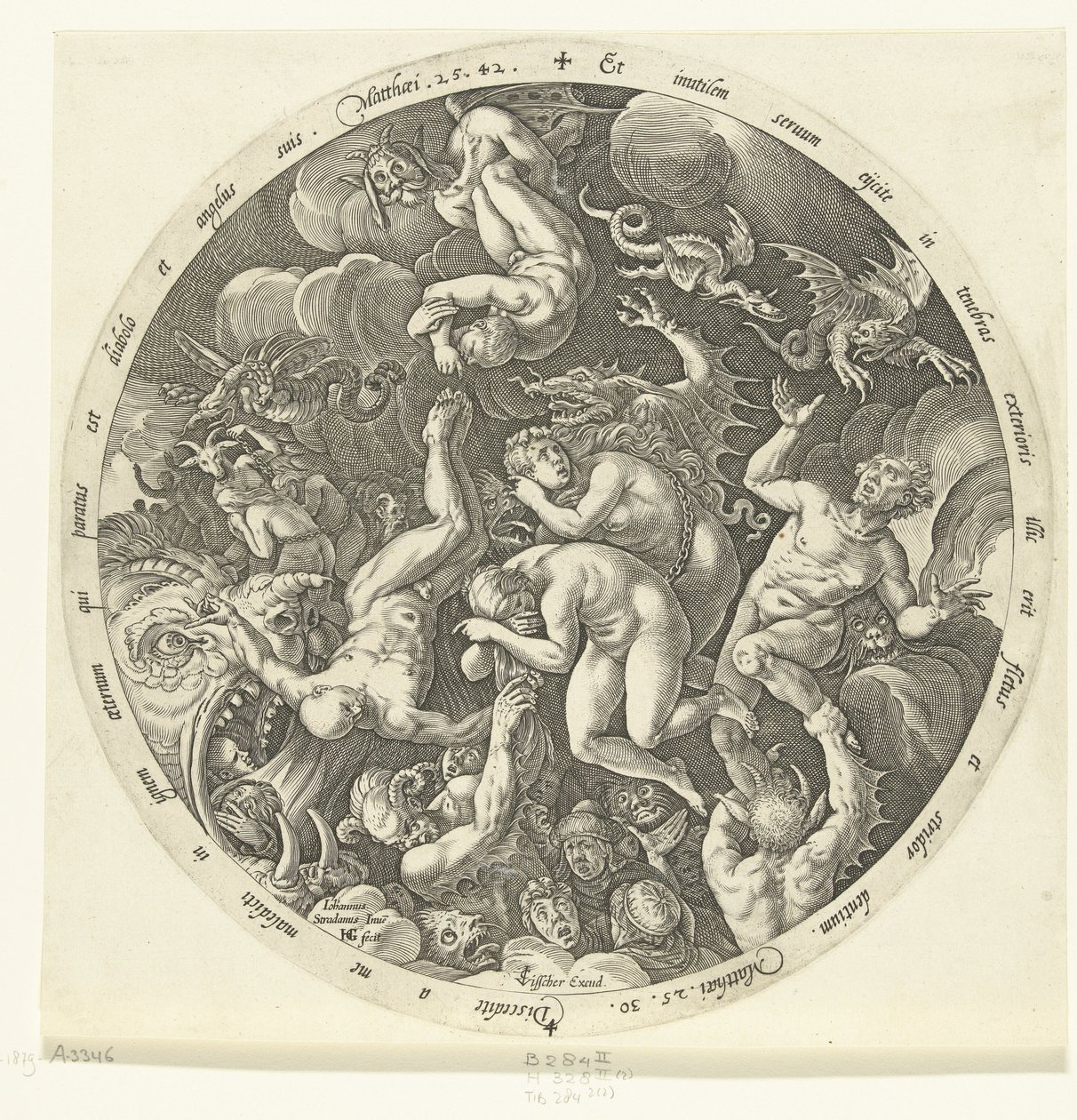 De förbannade kommer in i helvetet The Last Judgment (serietitel) av Hendrick Goltzius