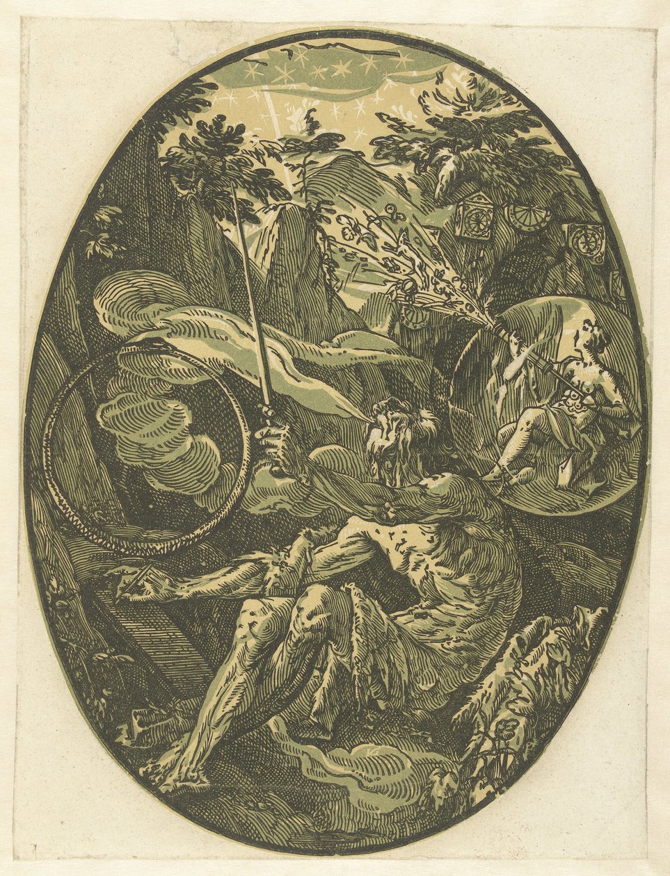 Demogorgon i evighetens grotta Gods and Goddesses (serietitel) av Hendrick Goltzius