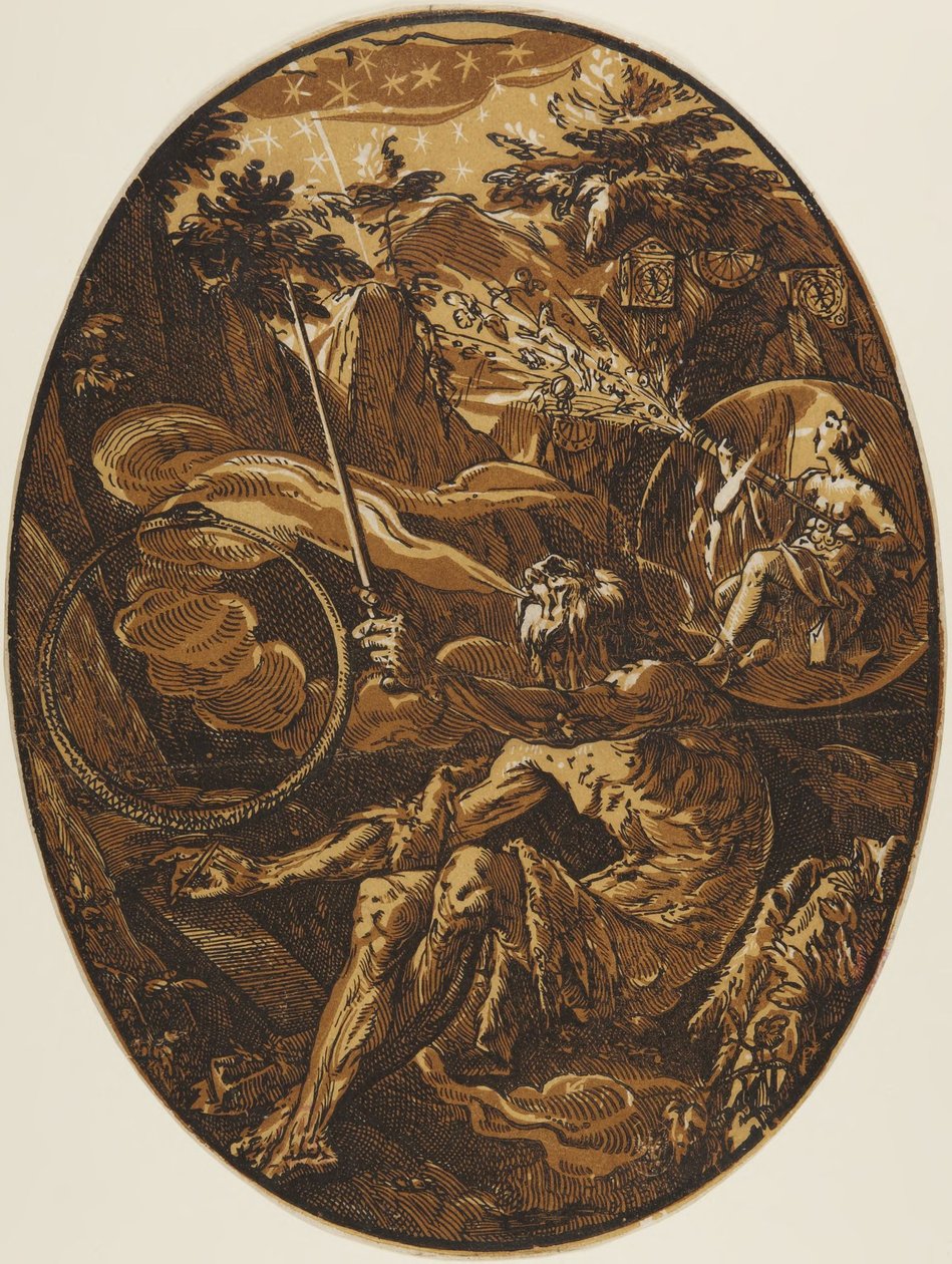 Demogorgon i Evighetens grotta av Hendrick Goltzius