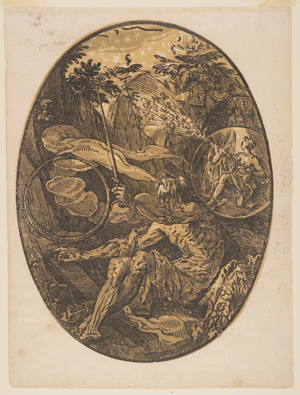 Demogorgon i Evighetens grotta, från Gudarna av Hendrick Goltzius