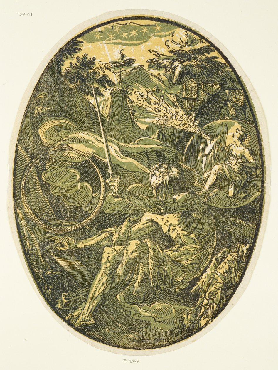 Demogorgon i Evighetens grotta, ur serien ”Demogorgon och gudarna” av Hendrick Goltzius