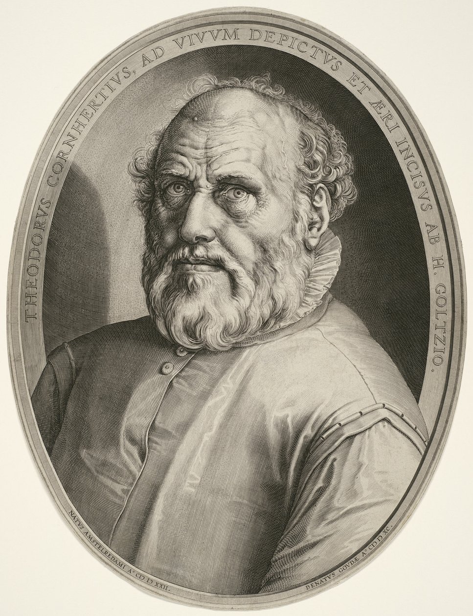 Dirck Volckertsz. Coornhert (utan ram) av Hendrick Goltzius