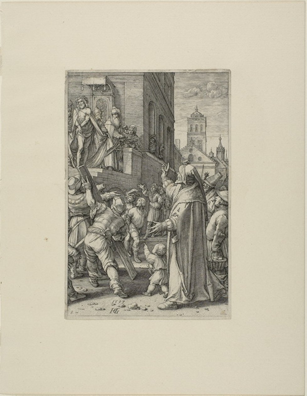 Ecce Homo, tallrik åtta från The Passion of Christ av Hendrick Goltzius
