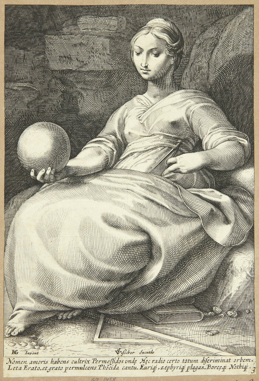 Erato av Hendrick Goltzius