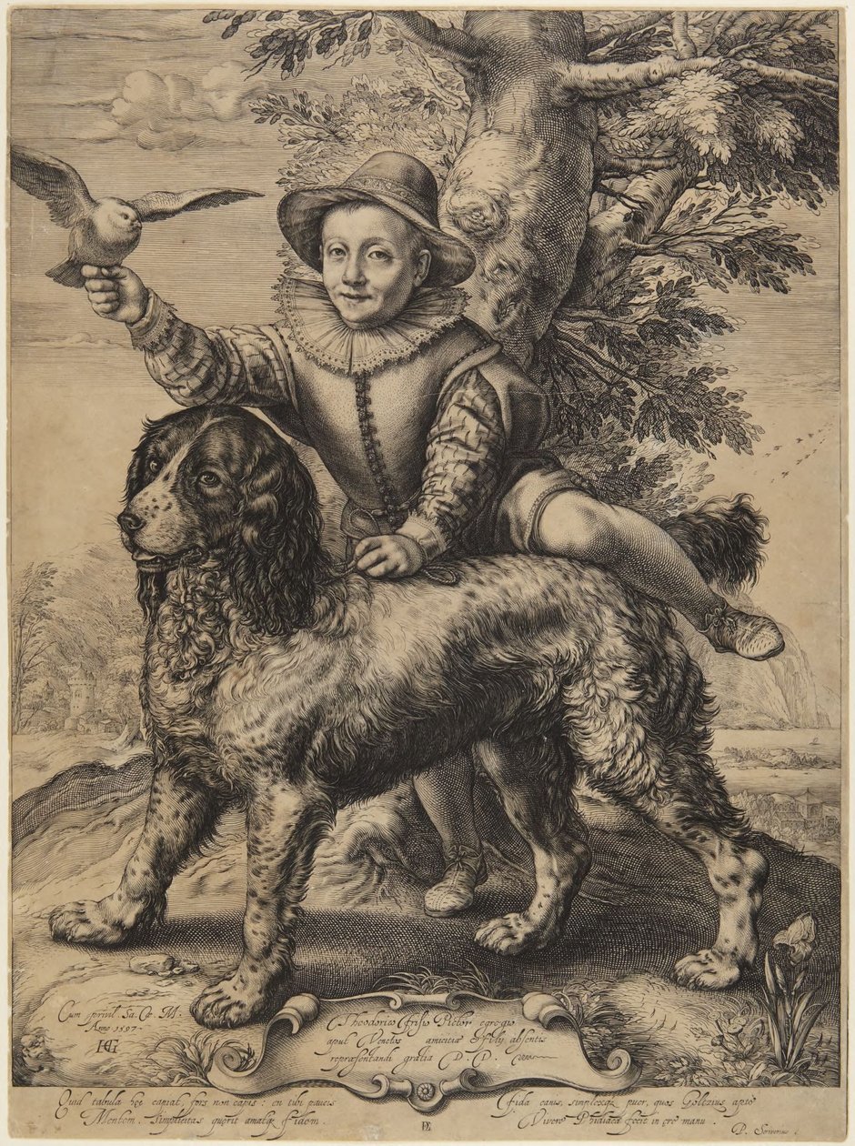 Frederick de Vries med Goltzius hund av Hendrick Goltzius