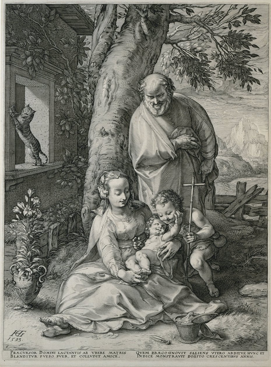Helig familj med Johannes Döparen Mary