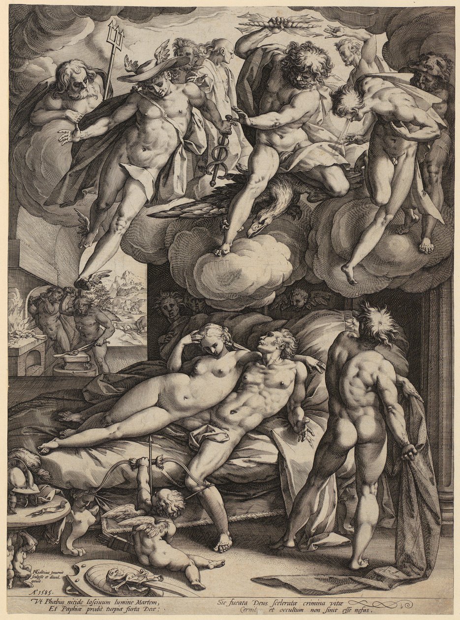 Den heliga familjen med Johannes Döparen som pojke, blad 6 i serien ”Jungfru Marias liv” av Hendrick Goltzius