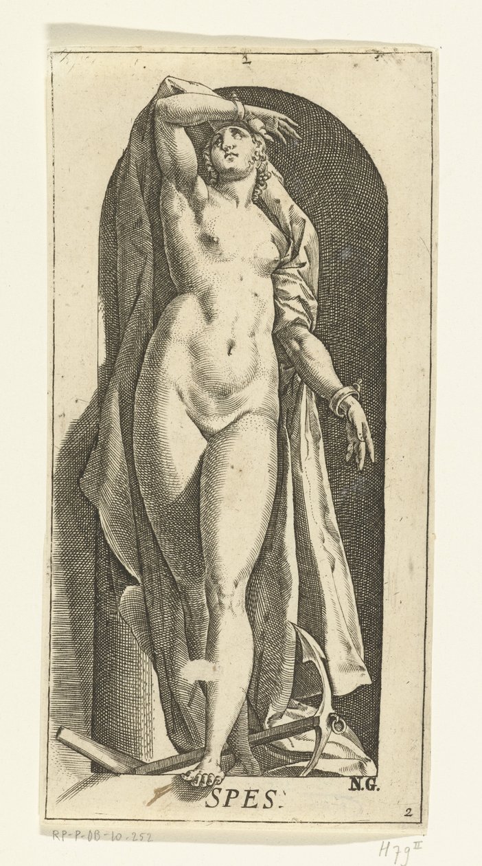 Högen Spes (titel på objekt) De sju dygderna (serietitel) av Hendrick Goltzius