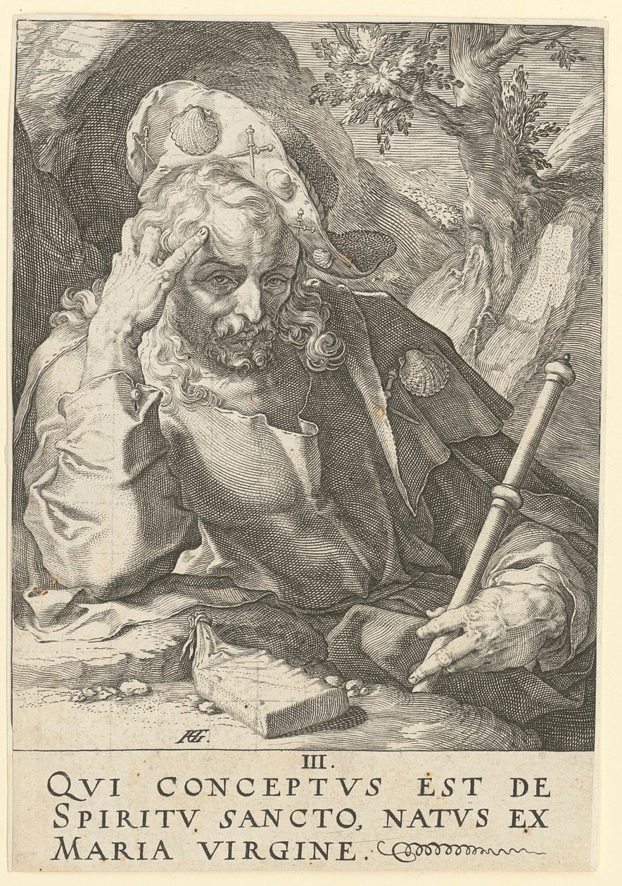 Jakob den äldre, blad 3 i serien ”Kristus, de tolv apostlarna och Paulus” av Hendrick Goltzius