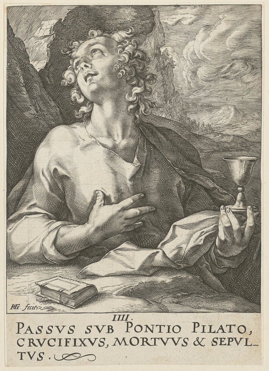 Johannes, blad 4 i serien ”Kristus, de tolv apostlarna och Paulus” av Hendrick Goltzius