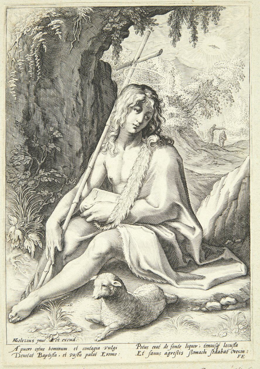 Johannes Döparen i öknen av Hendrick Goltzius