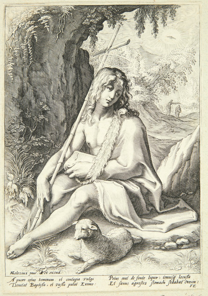 Johannes Döparen i öknen av Hendrick Goltzius
