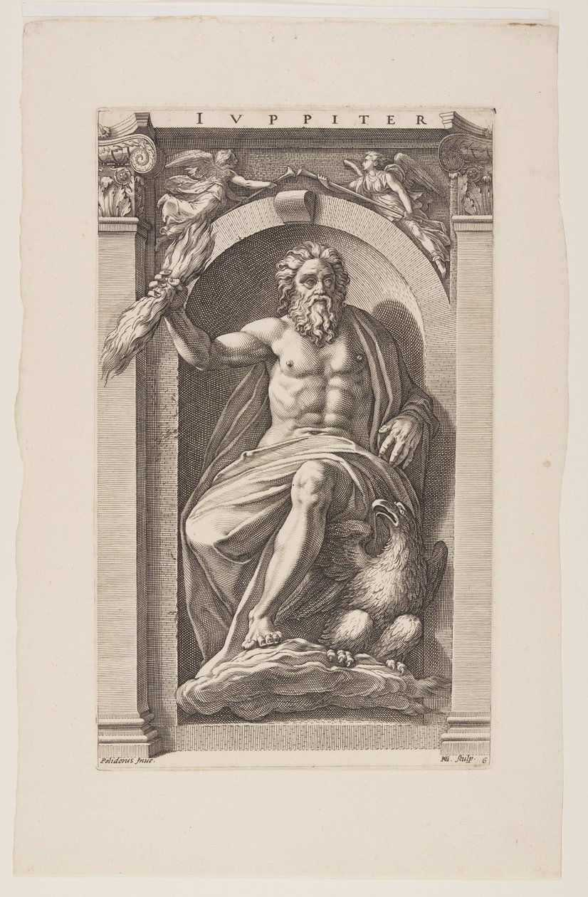Jupiter, från Åtta hedniska gudar av Hendrick Goltzius