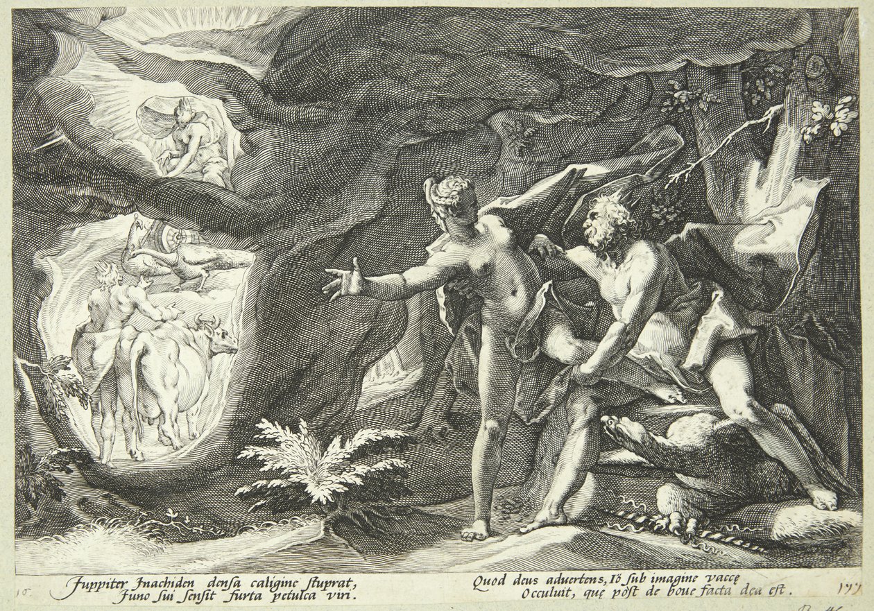 Jupiter och Io av Hendrick Goltzius