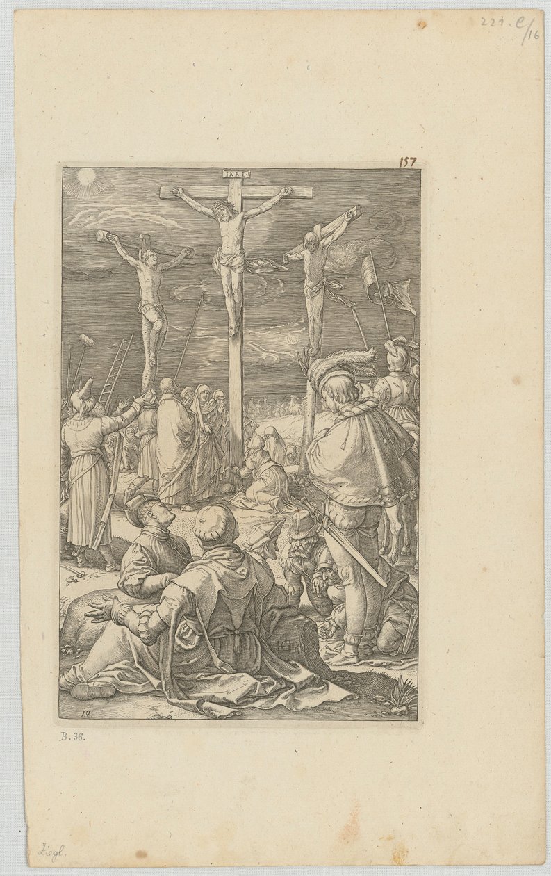Korsfästelsen, blad 10 i serien ”Passionen” av Hendrick Goltzius
