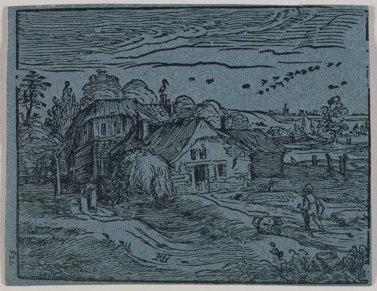 Landskap med bondstuga av Hendrick Goltzius