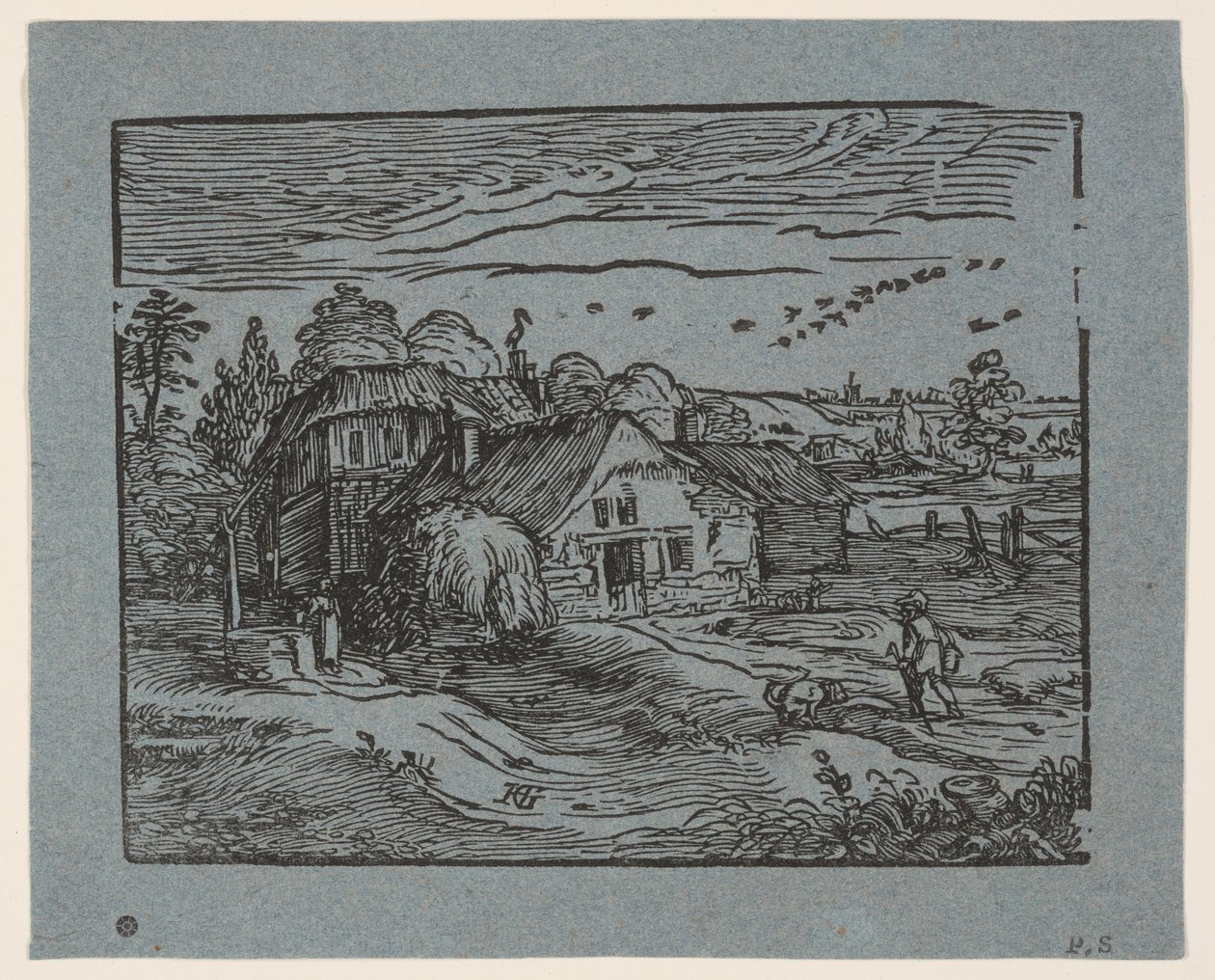 Landskap med bondgård av Hendrick Goltzius
