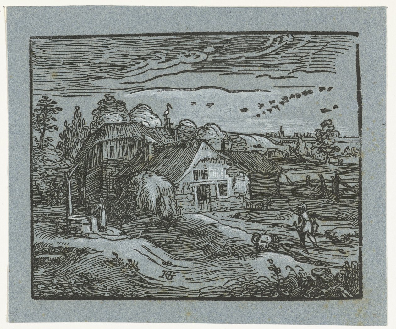 Landskap med gård Fyra små landskap (serietitel) av Hendrick Goltzius