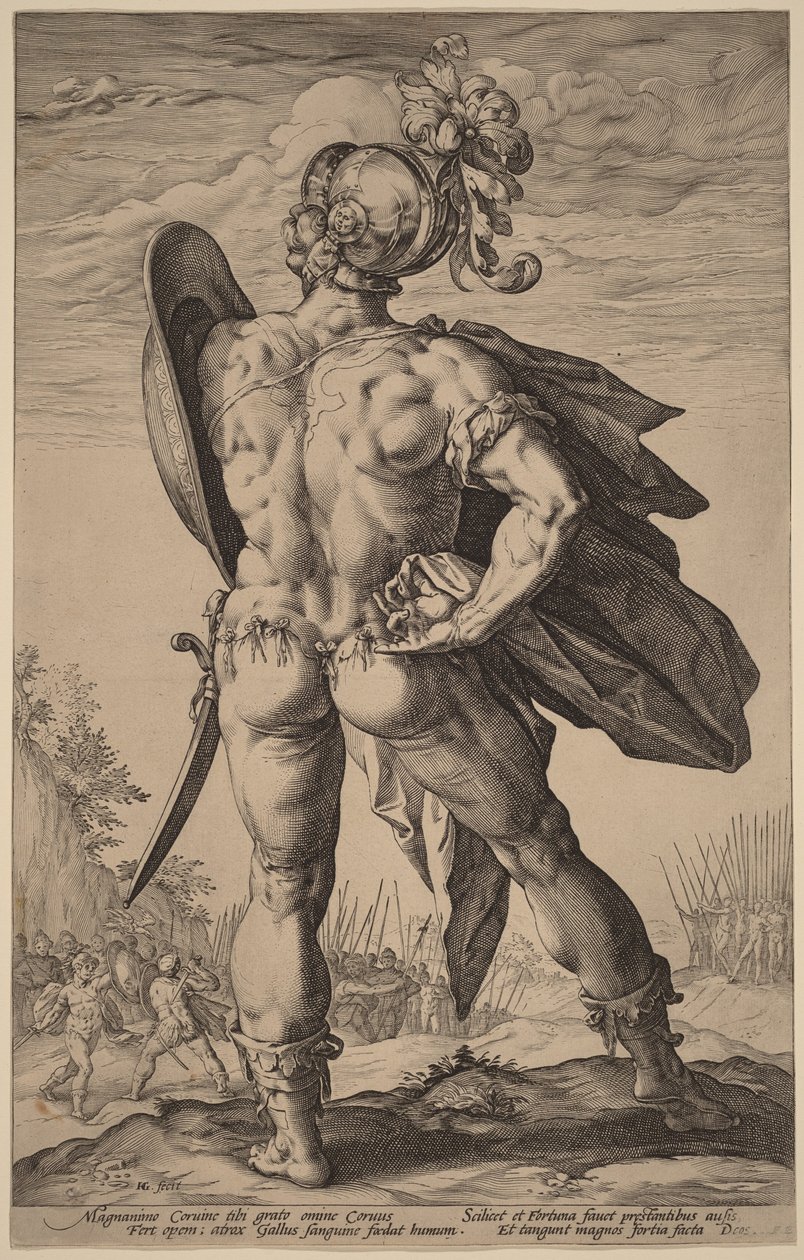 Marcus Valerius Corvus av Hendrick Goltzius