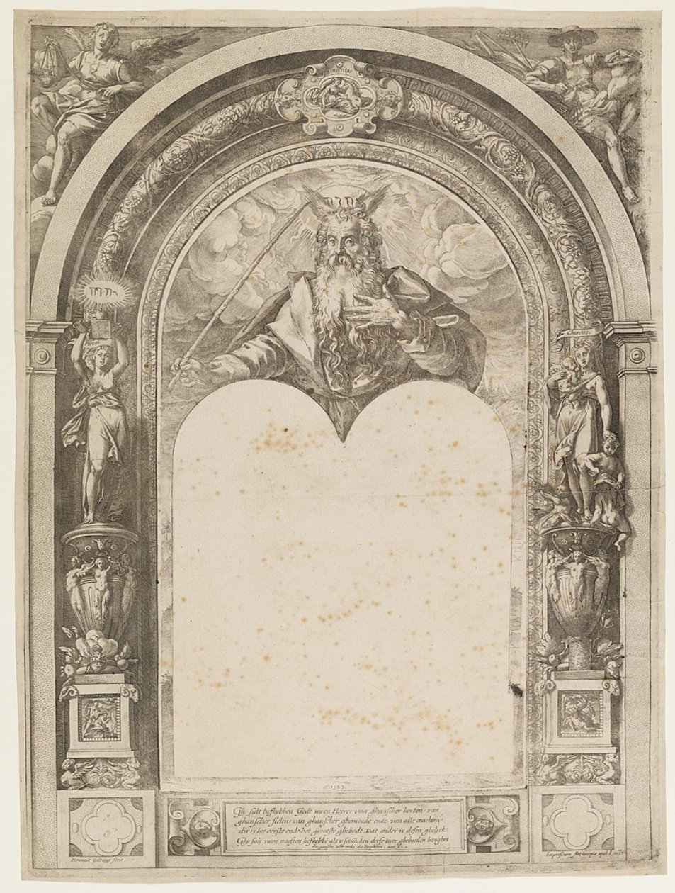 Moses med lagens tavlor av Hendrick Goltzius