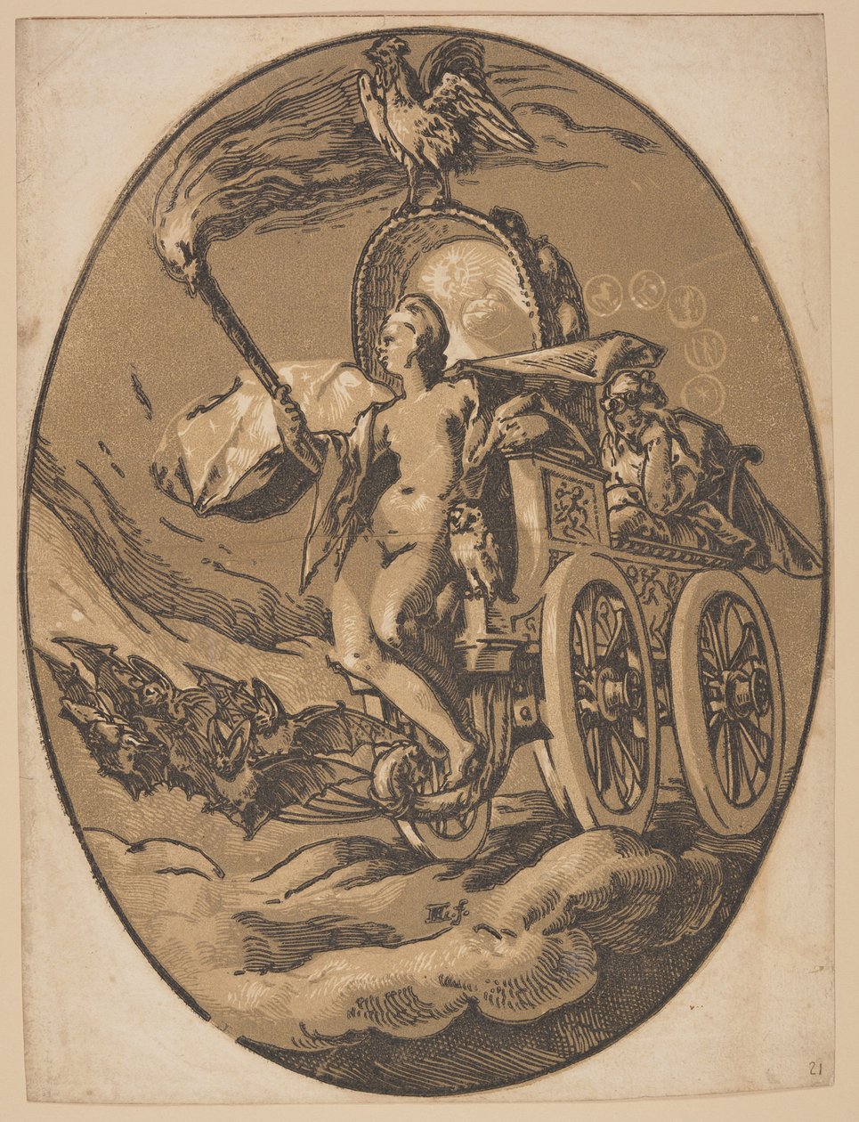 Nox, från The Deities av Hendrick Goltzius
